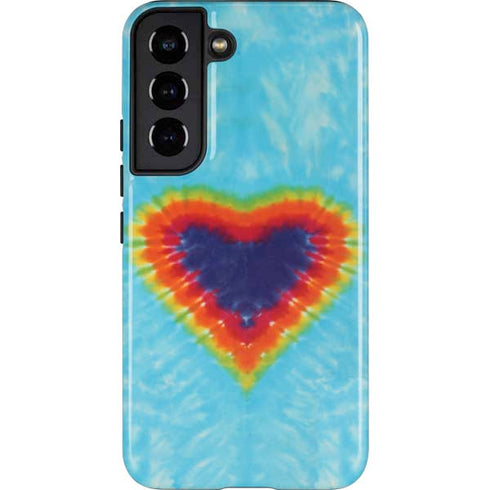 Liquid Blue Tie Dye Heart Galaxy S22 Pro Case