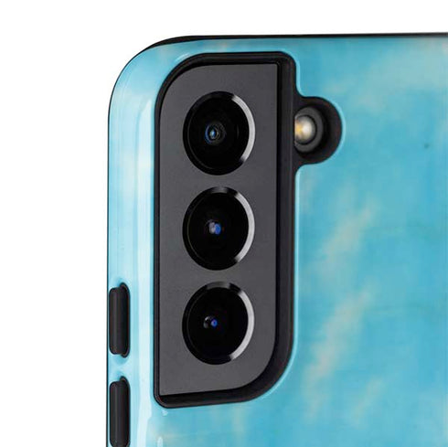 Liquid Blue Tie Dye Heart Galaxy S22 Pro Case