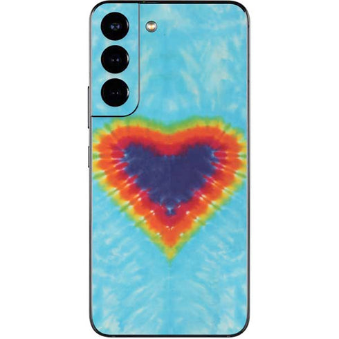 Liquid Blue Tie Dye Heart Galaxy S22 Skin