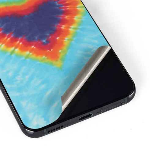 Liquid Blue Tie Dye Heart Galaxy S22 Skin