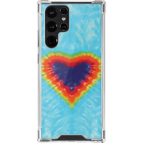 Liquid Blue Tie Dye Heart Galaxy S22 Ultra Clear Case