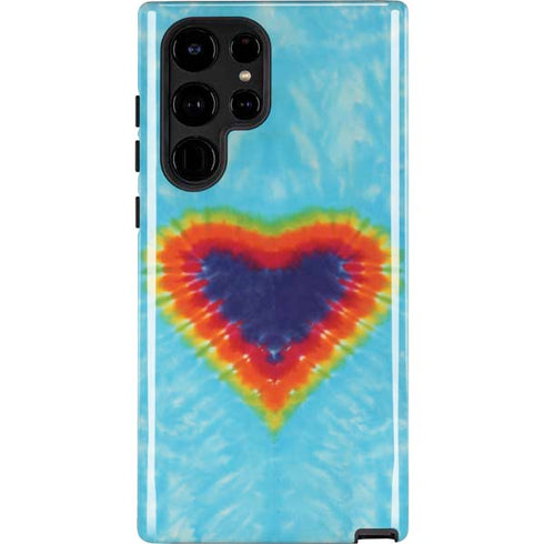 Liquid Blue Tie Dye Heart Galaxy S22 Ultra Pro Case