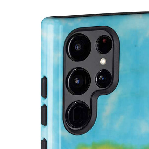 Liquid Blue Tie Dye Heart Galaxy S22 Ultra Pro Case