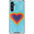 Liquid Blue Tie Dye Heart Galaxy S23 FE Clear Case