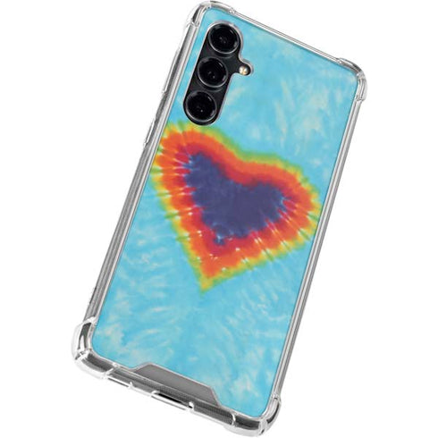 Liquid Blue Tie Dye Heart Galaxy S23 FE Clear Case