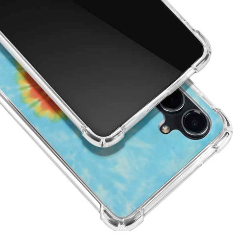 Liquid Blue Tie Dye Heart Galaxy S23 FE Clear Case