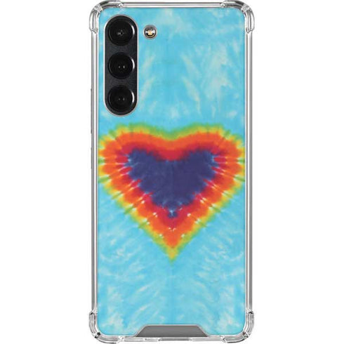 Liquid Blue Tie Dye Heart Galaxy S23 Plus Clear Case