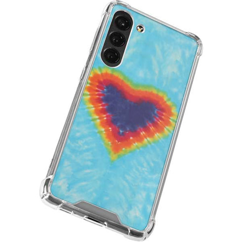 Liquid Blue Tie Dye Heart Galaxy S23 Plus Clear Case