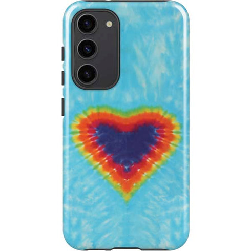 Liquid Blue Tie Dye Heart Galaxy S23 Plus Pro Case