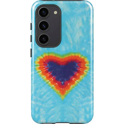 Liquid Blue Tie Dye Heart Galaxy S23 Pro Case
