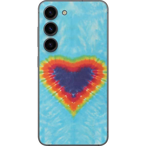 Liquid Blue Tie Dye Heart Galaxy S23 Skin