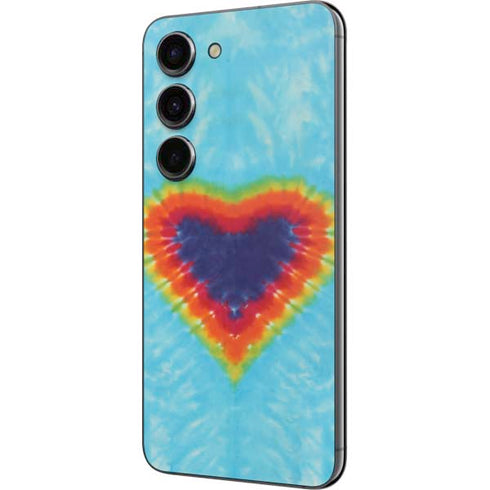 Liquid Blue Tie Dye Heart Galaxy S23 Skin
