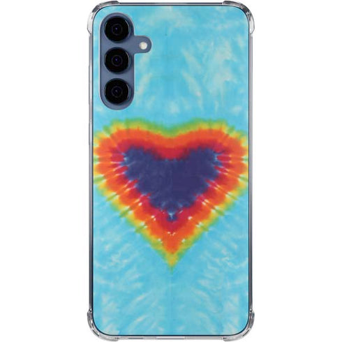 Liquid Blue Tie Dye Heart Galaxy S24 Clear Case