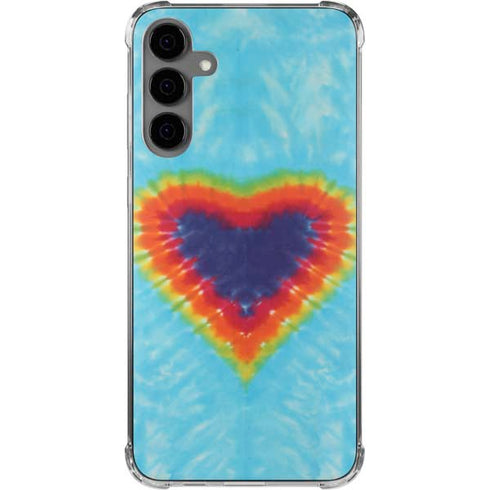 Liquid Blue Tie Dye Heart Galaxy S24 Plus Clear Case