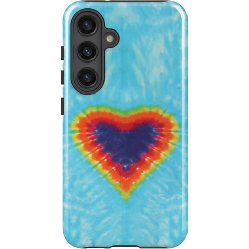 Liquid Blue Tie Dye Heart Galaxy S24 Plus Impact Case