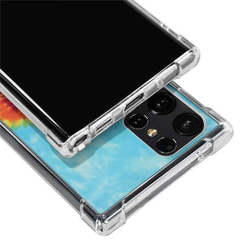 Liquid Blue Tie Dye Heart Galaxy S24 Ultra Clear Case
