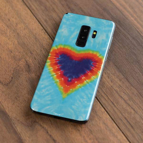 Liquid Blue Tie Dye Heart Galaxy S9 Plus Skin