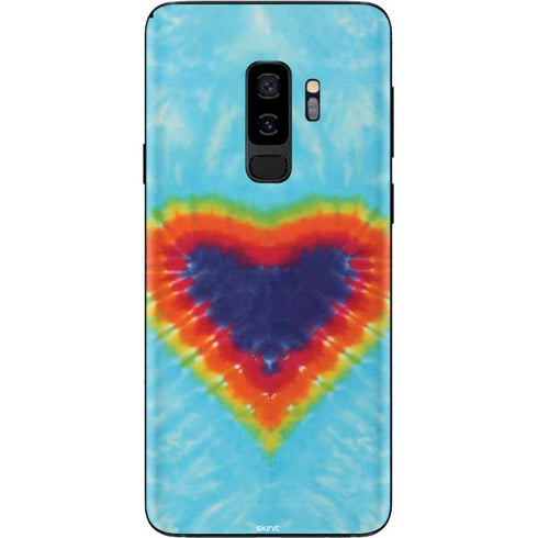 Liquid Blue Tie Dye Heart Galaxy S9 Plus Skin