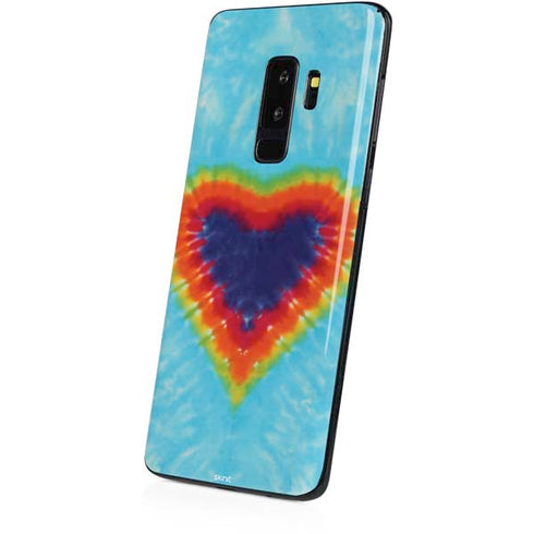Liquid Blue Tie Dye Heart Galaxy S9 Plus Skin