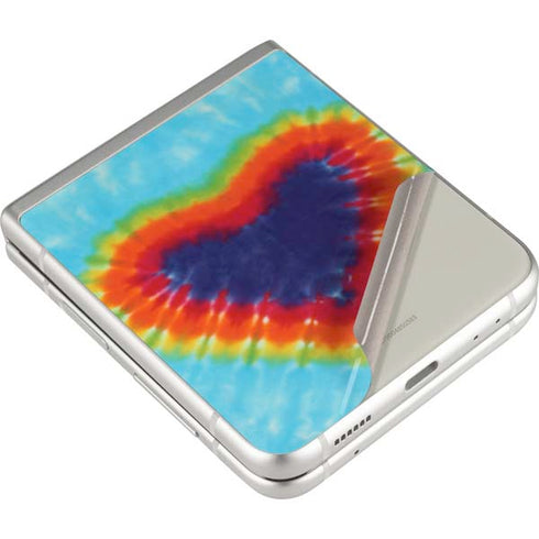 Liquid Blue Tie Dye Heart Galaxy Z Flip3 5G Skin