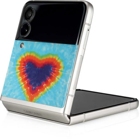 Liquid Blue Tie Dye Heart Galaxy Z Flip3 5G Skin