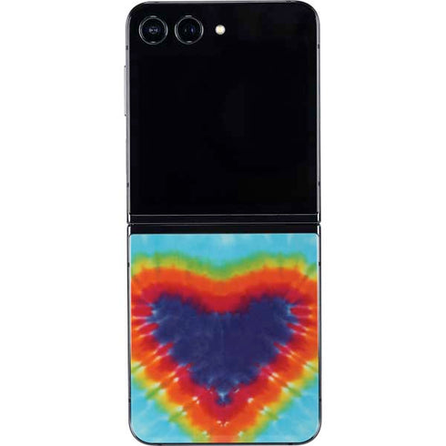 Liquid Blue Tie Dye Heart Galaxy Z Flip5 5G Skin