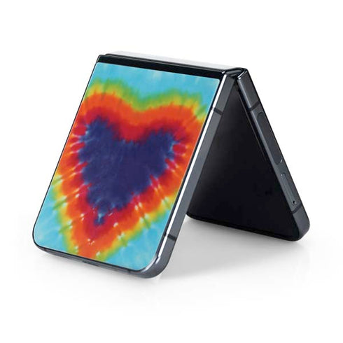 Liquid Blue Tie Dye Heart Galaxy Z Flip5 5G Skin