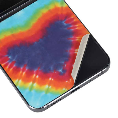Liquid Blue Tie Dye Heart Galaxy Z Flip5 5G Skin