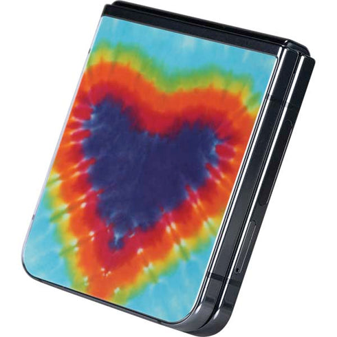 Liquid Blue Tie Dye Heart Galaxy Z Flip5 5G Skin
