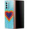 Liquid Blue Tie Dye Heart Galaxy Z Fold2 5G Skin