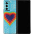 Liquid Blue Tie Dye Heart Galaxy Z Fold2 5G Skin