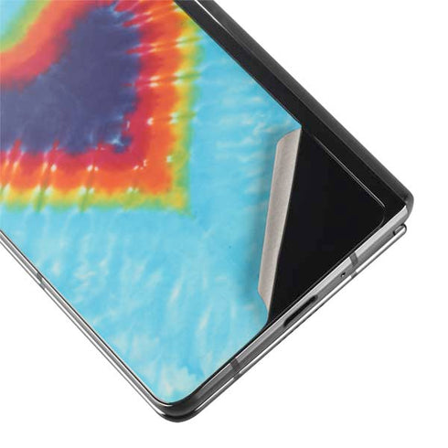 Liquid Blue Tie Dye Heart Galaxy Z Fold2 5G Skin