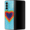 Liquid Blue Tie Dye Heart Galaxy Z Fold3 5G Skin