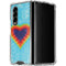 Liquid Blue Tie Dye Heart Galaxy Z Fold4 5G Clear Case