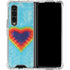 Liquid Blue Tie Dye Heart Galaxy Z Fold4 5G Clear Case