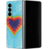 Liquid Blue Tie Dye Heart Galaxy Z Fold4 5G Skin