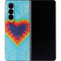Liquid Blue Tie Dye Heart Galaxy Z Fold4 5G Skin
