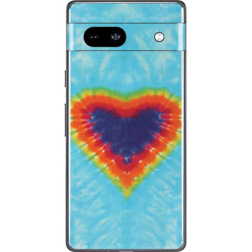 Liquid Blue Tie Dye Heart Google Pixel 7a Skin