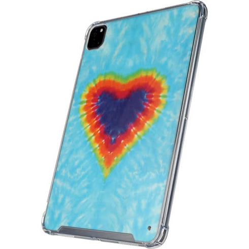 Liquid Blue Tie Dye Heart iPad Pro 12.9in (2020) Clear Case