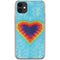 Liquid Blue Tie Dye Heart iPhone 11 Clear Case