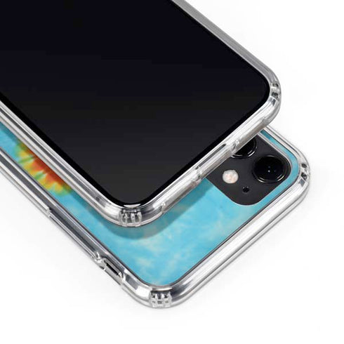 Liquid Blue Tie Dye Heart iPhone 11 Clear Case