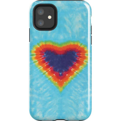 Liquid Blue Tie Dye Heart iPhone 11 Impact Case