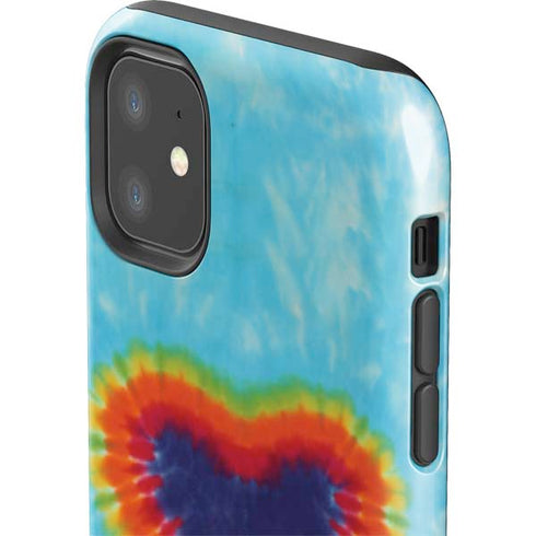 Liquid Blue Tie Dye Heart iPhone 11 Impact Case
