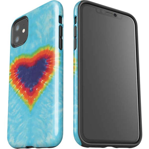 Liquid Blue Tie Dye Heart iPhone 11 Impact Case