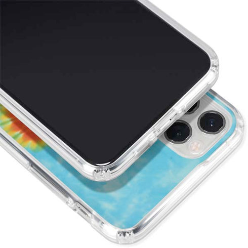 Liquid Blue Tie Dye Heart iPhone 11 Pro Clear Case
