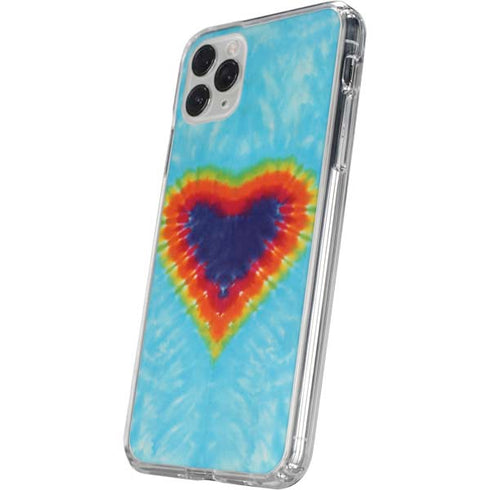 Liquid Blue Tie Dye Heart iPhone 11 Pro Clear Case