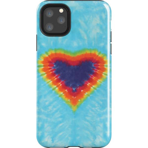 Liquid Blue Tie Dye Heart iPhone 11 Pro Max Impact Case