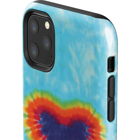 Liquid Blue Tie Dye Heart iPhone 11 Pro Max Impact Case