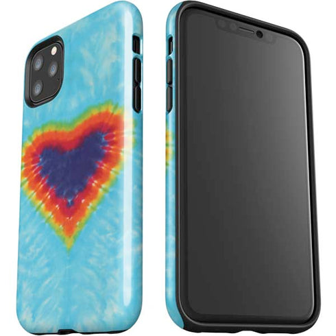 Liquid Blue Tie Dye Heart iPhone 11 Pro Max Impact Case