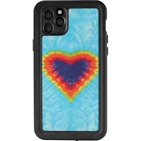 Liquid Blue Tie Dye Heart iPhone 11 Pro Max Waterproof Case